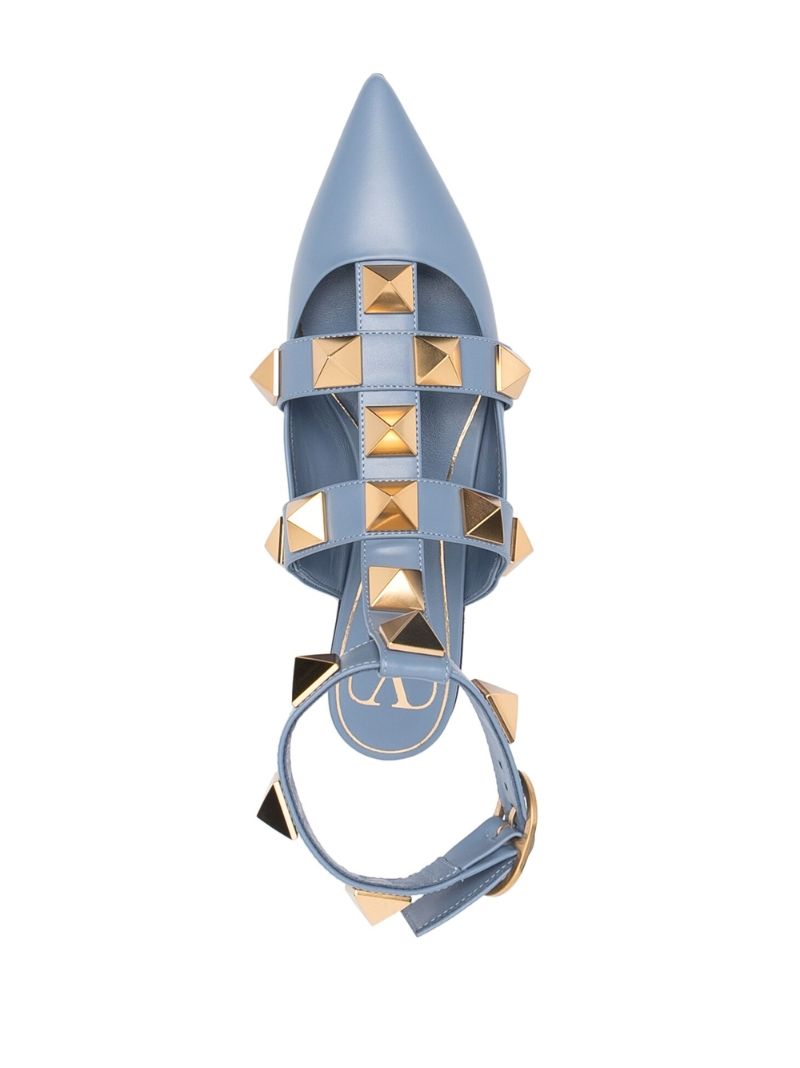 Blue Roman Stud Leather Pumps