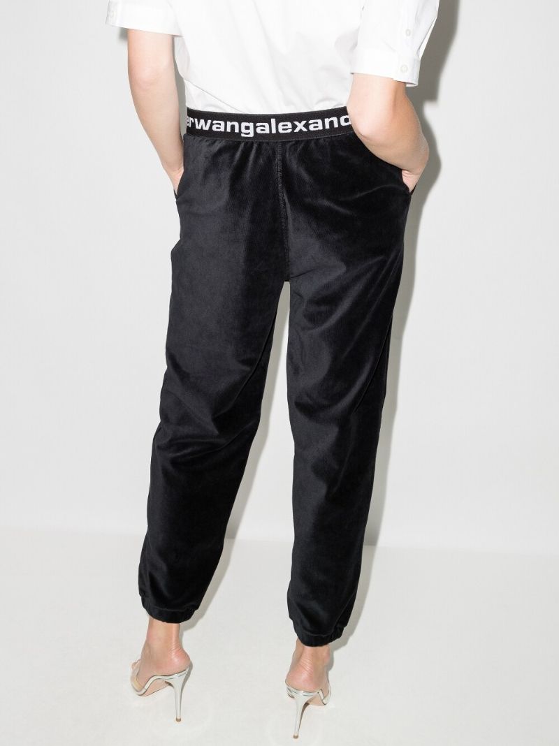 Black Logo-jacquard Velour Track Pants
