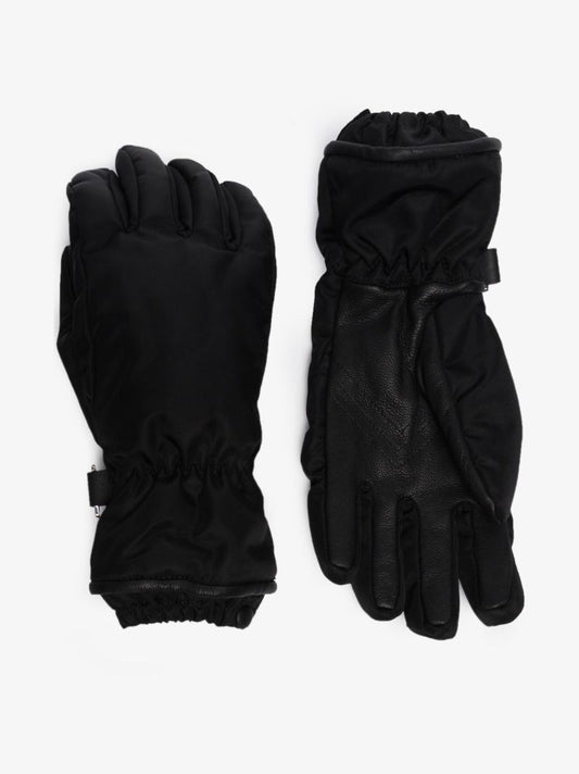 Black Cashmere Lined Leather Gloves