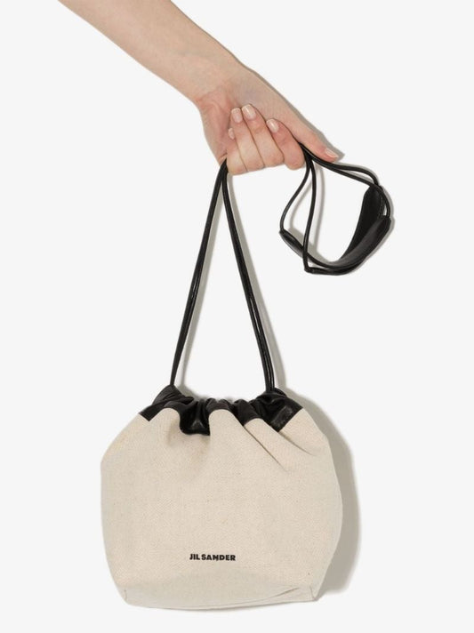 Neutral Small Drawstring Cross Body Bag