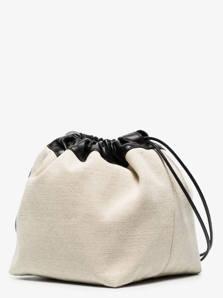 Neutral Small Drawstring Cross Body Bag