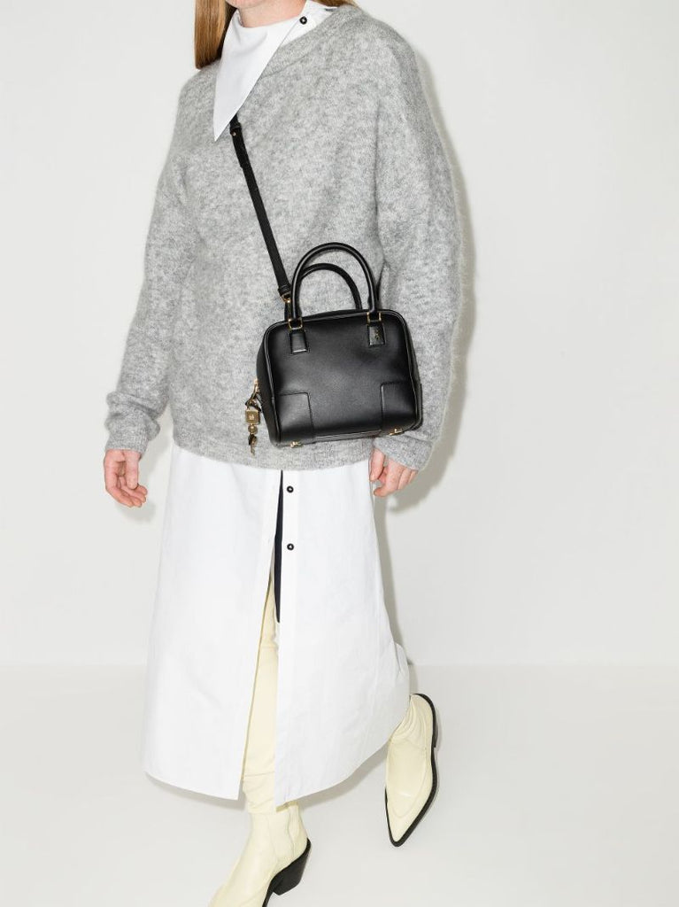 Black Amazona 19 Small Leather Top Handle Bag