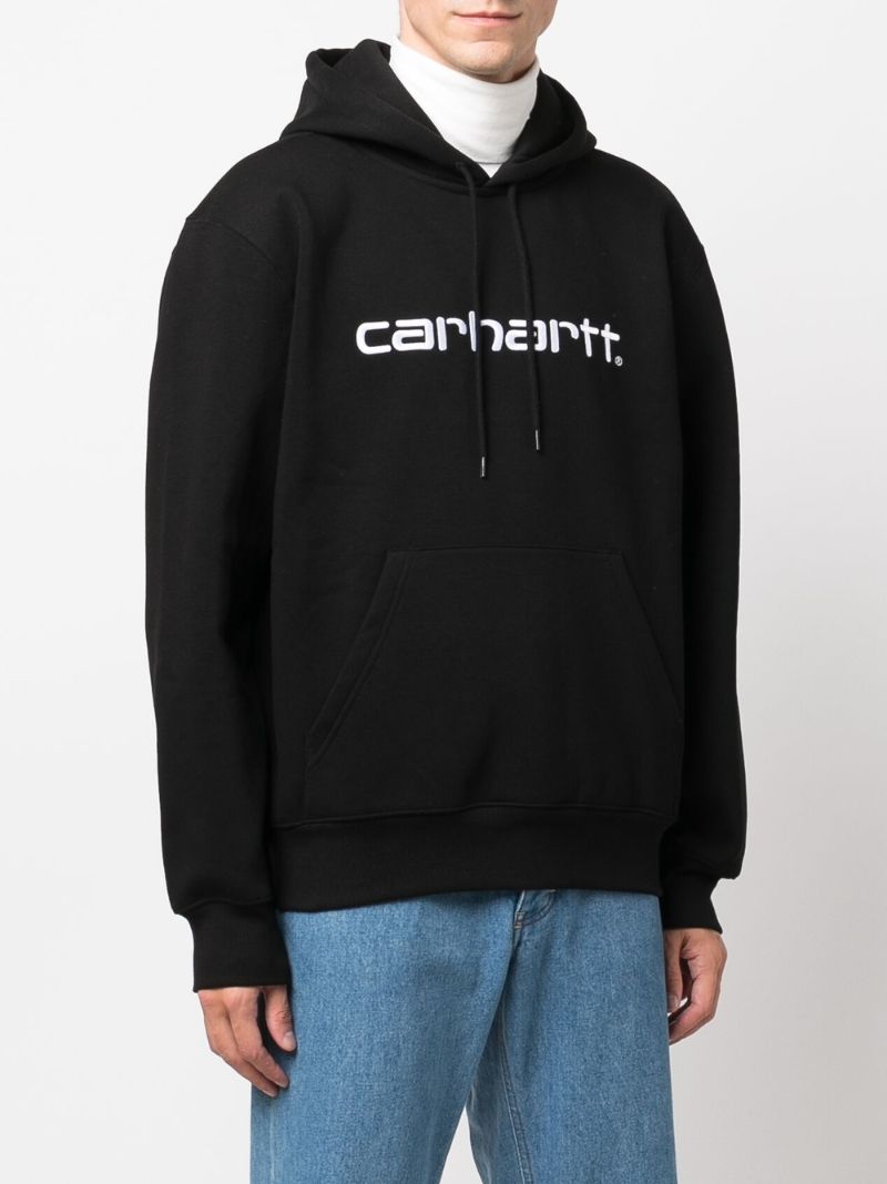 Black Logo Print Hoodie