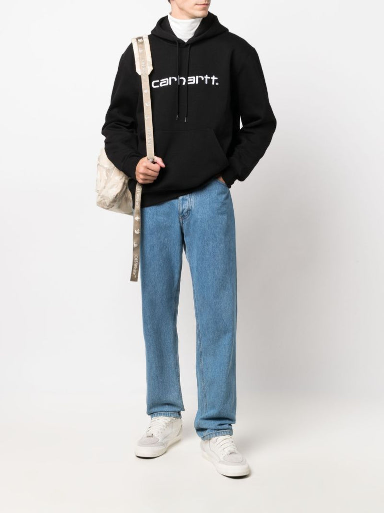 Black Logo Print Hoodie