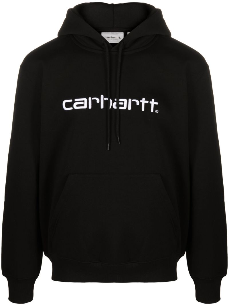 Black Logo Print Hoodie