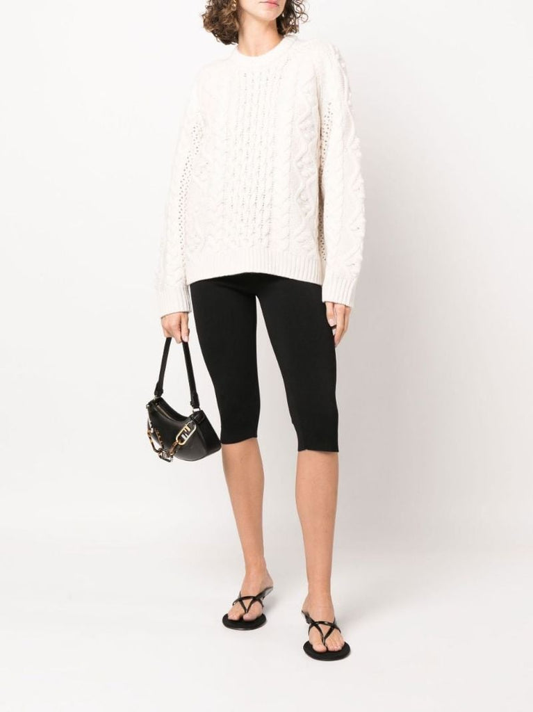 Neutral Secas Cable-knit Wool Sweater