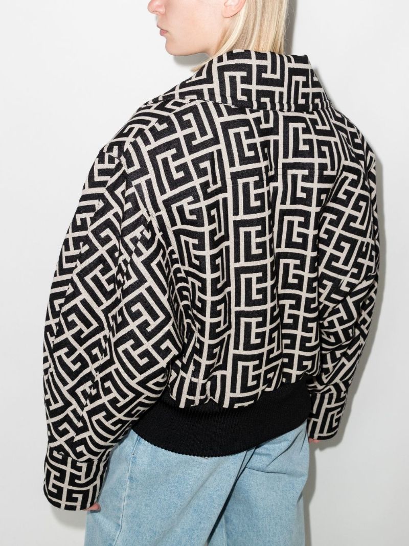 Oversized Monogram Wool Bomber Jacket