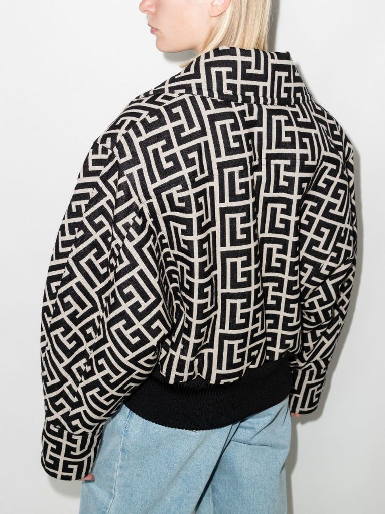 Oversized Monogram Wool Bomber Jacket