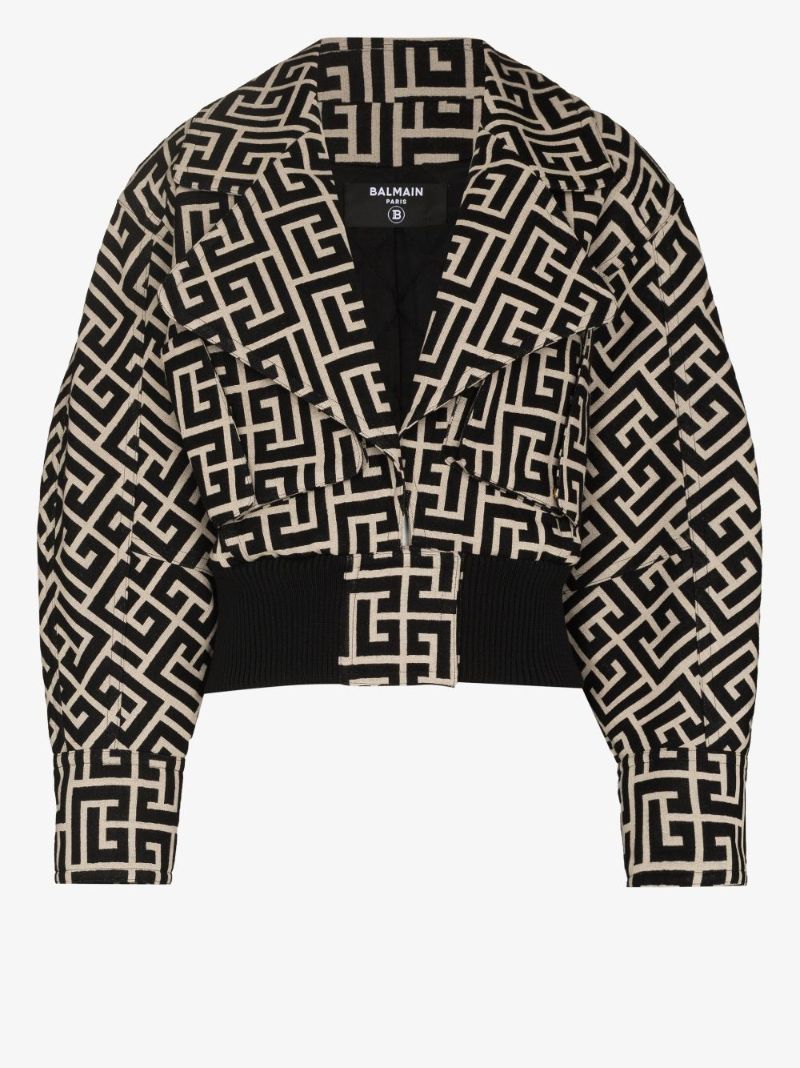 Oversized Monogram Wool Bomber Jacket