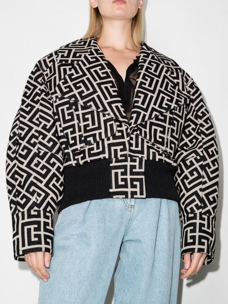 Oversized Monogram Wool Bomber Jacket