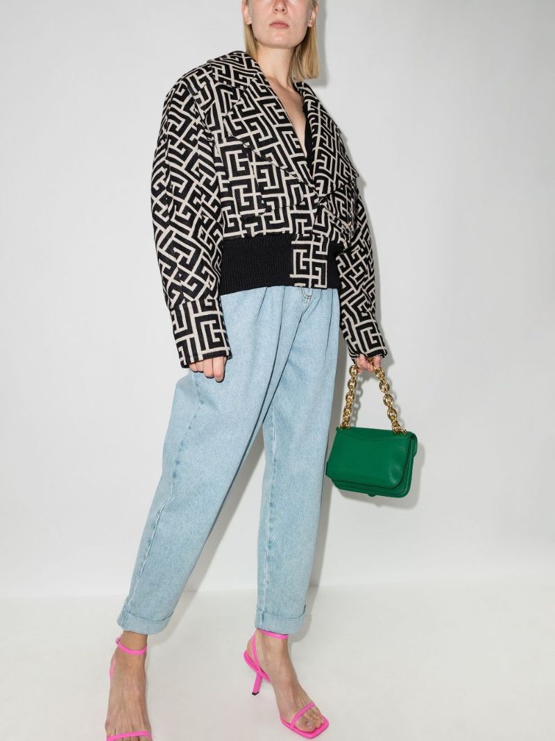 Oversized Monogram Wool Bomber Jacket