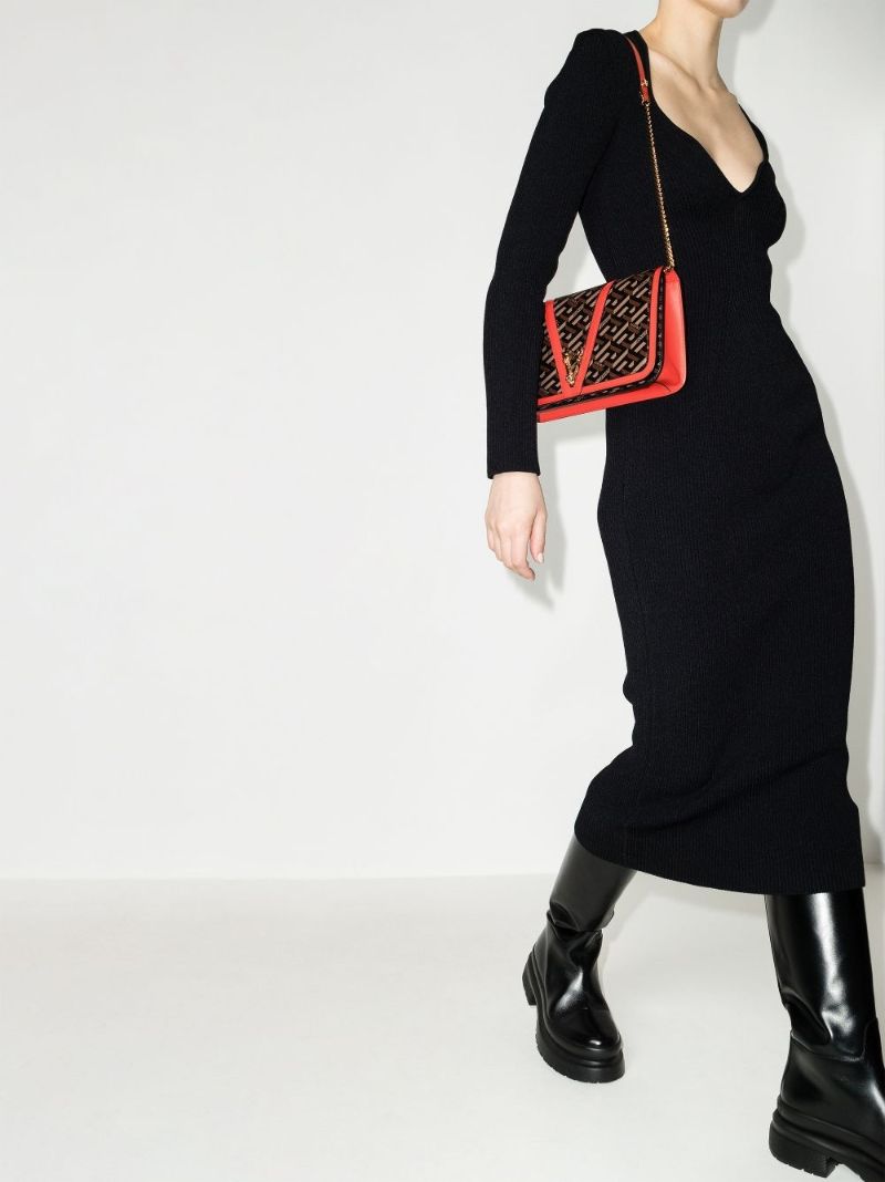 Red Virtus La Greca Shoulder Bag