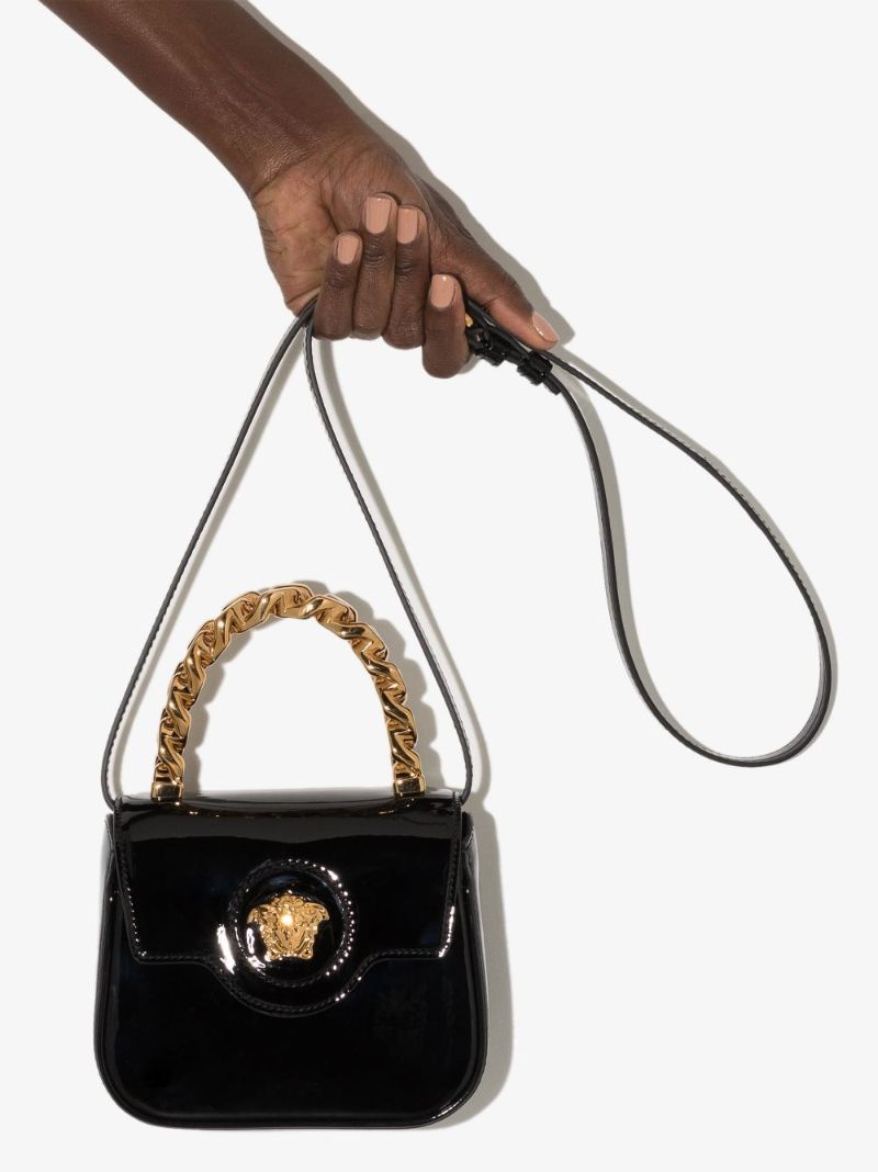 Black La Medusa Patent Leather Mini Bag
