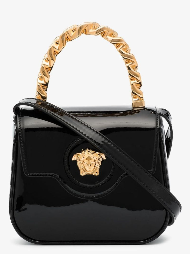 Black La Medusa Patent Leather Mini Bag