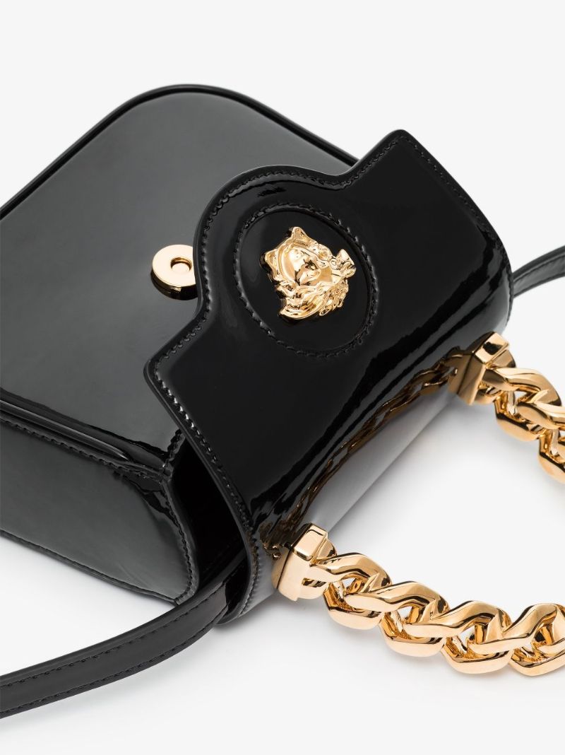 Black La Medusa Patent Leather Mini Bag