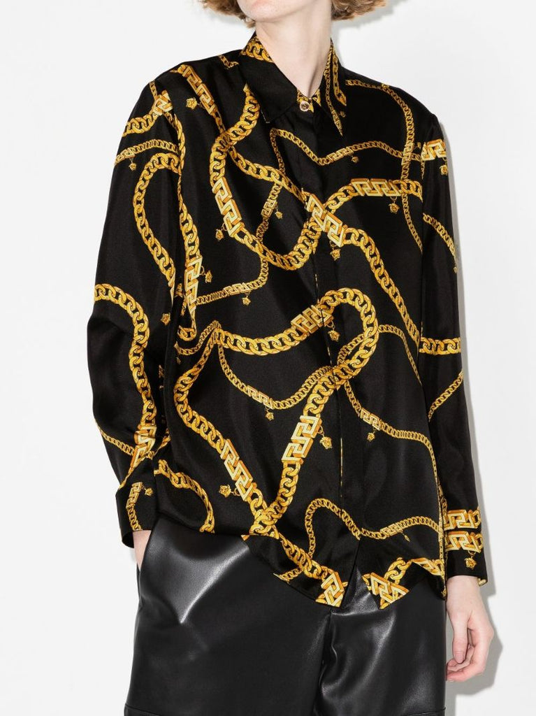 Greca Chain Silk Shirt