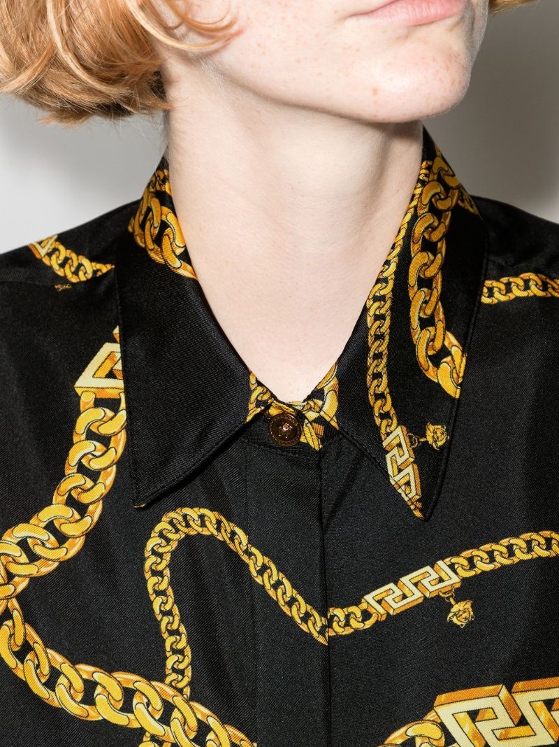 Greca Chain Silk Shirt