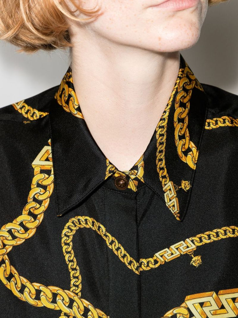 Greca Chain Silk Shirt