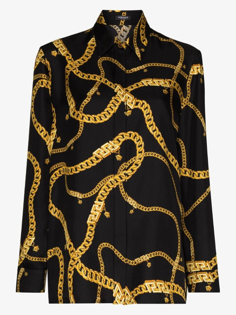 Greca Chain Silk Shirt