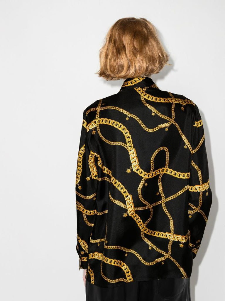 Greca Chain Silk Shirt
