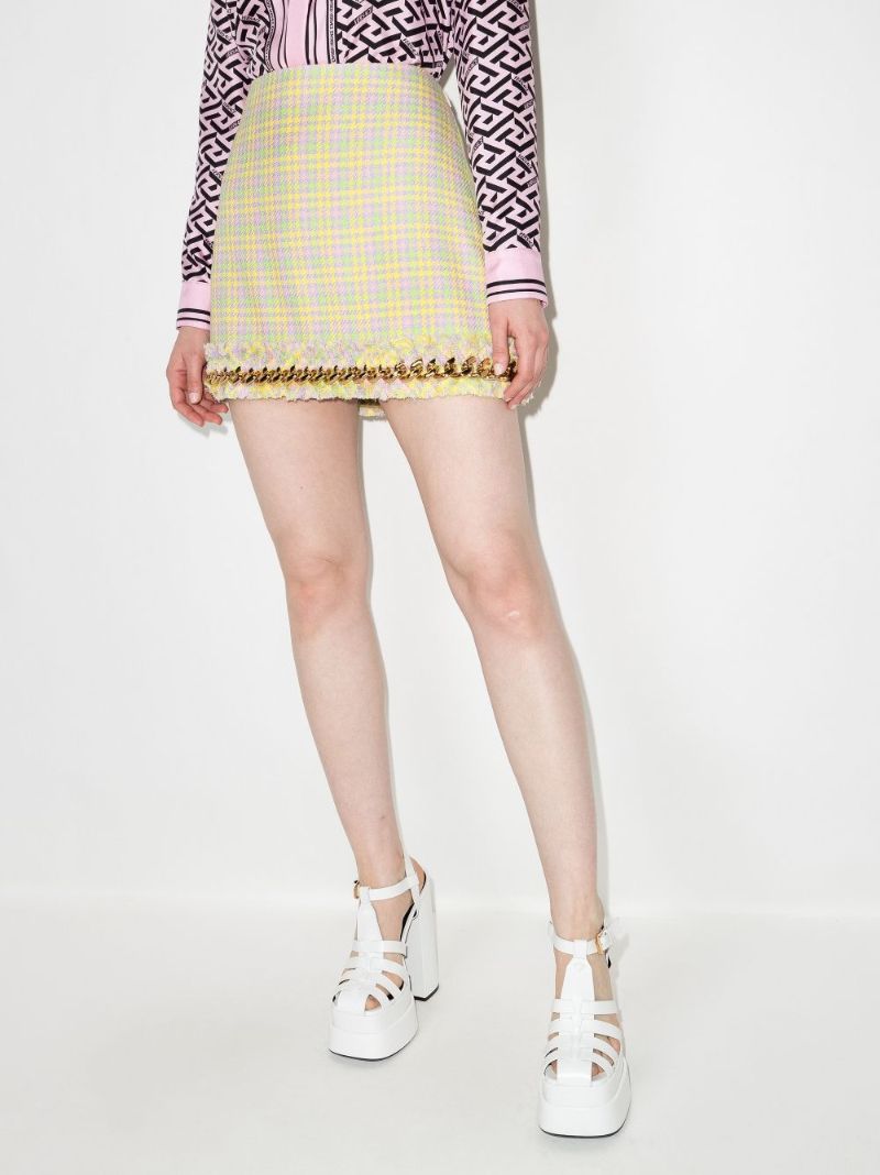 Chain Tweed Mini Skirt