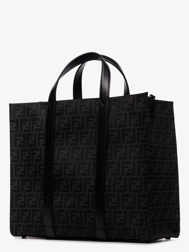 Black Ff Jacquard Monogram Tote Bag