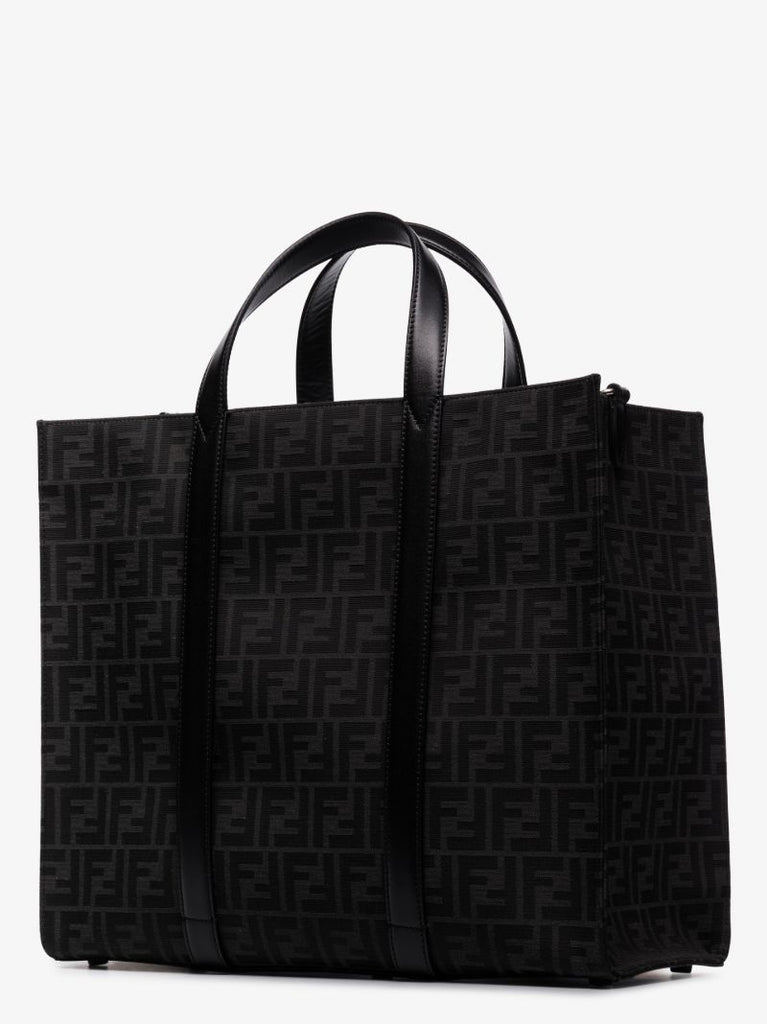 Black Ff Jacquard Monogram Tote Bag