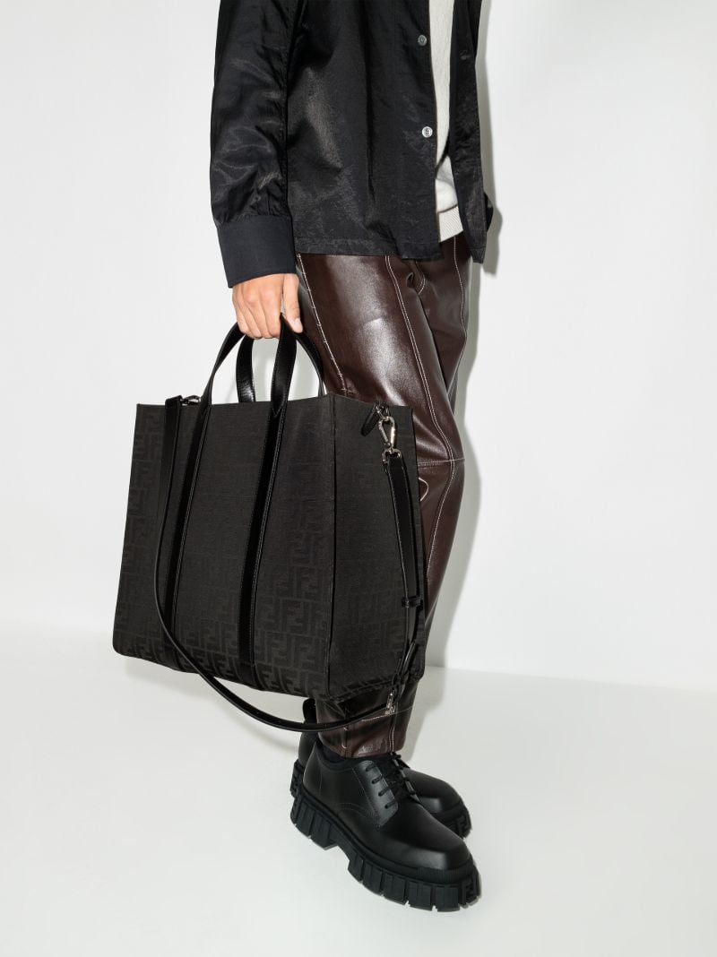 Black Ff Jacquard Monogram Tote Bag
