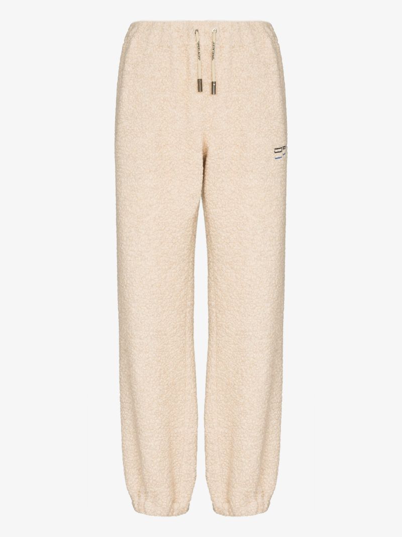 Embroidered Logo Teddy Track Pants