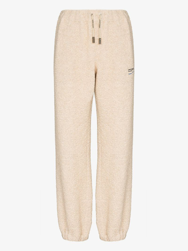 Embroidered Logo Teddy Track Pants