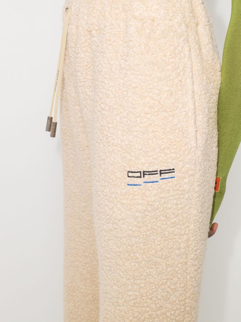 Embroidered Logo Teddy Track Pants