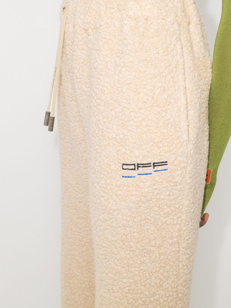 Embroidered Logo Teddy Track Pants