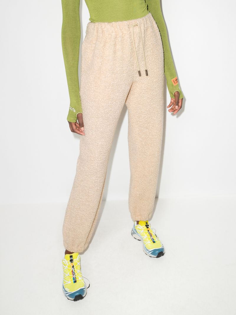 Embroidered Logo Teddy Track Pants
