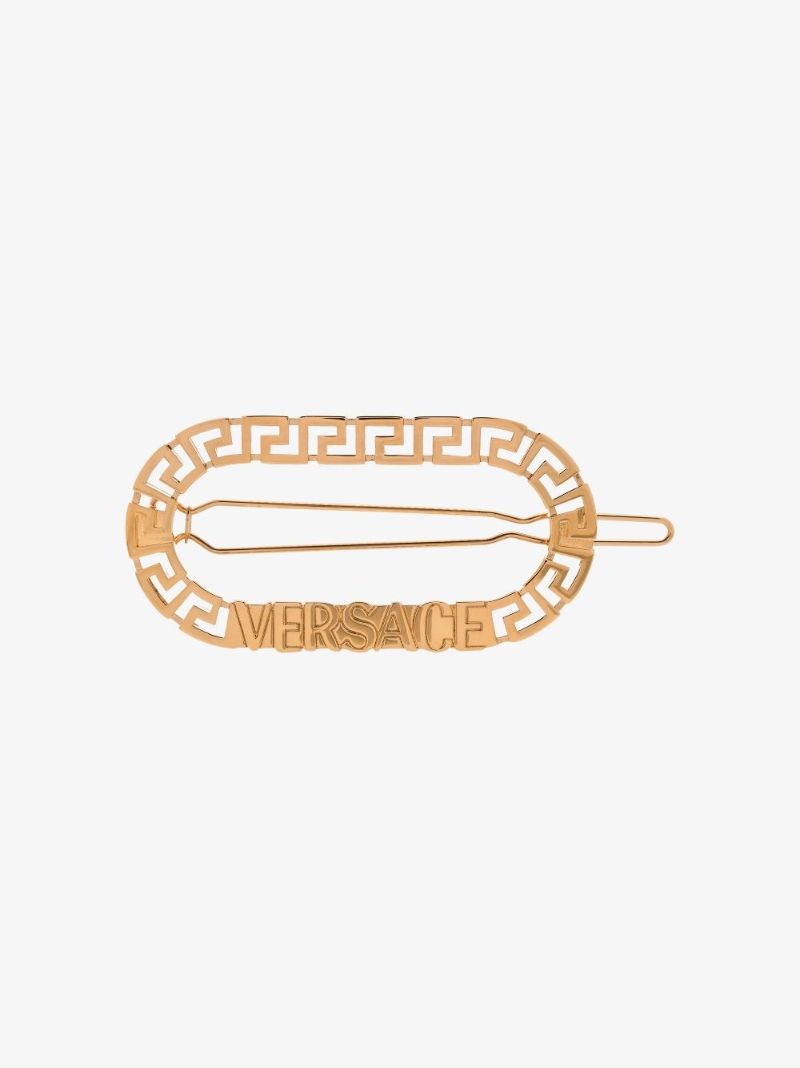 Gold Tone Monogram Oval Hair Clip