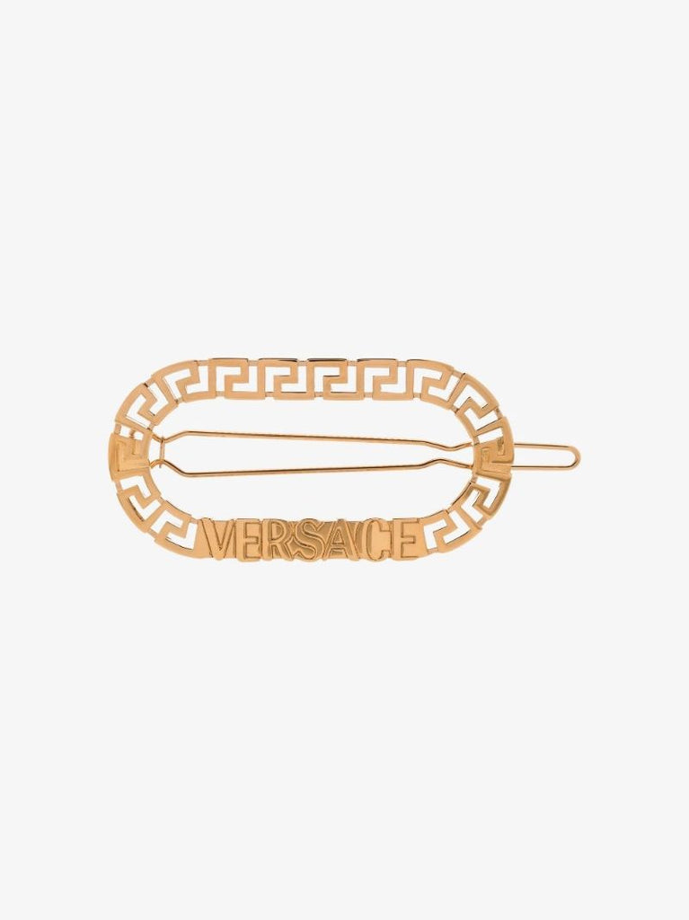 Gold Tone Monogram Oval Hair Clip
