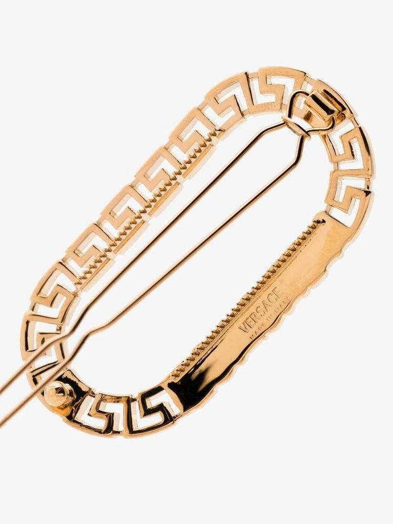 Gold Tone Monogram Oval Hair Clip