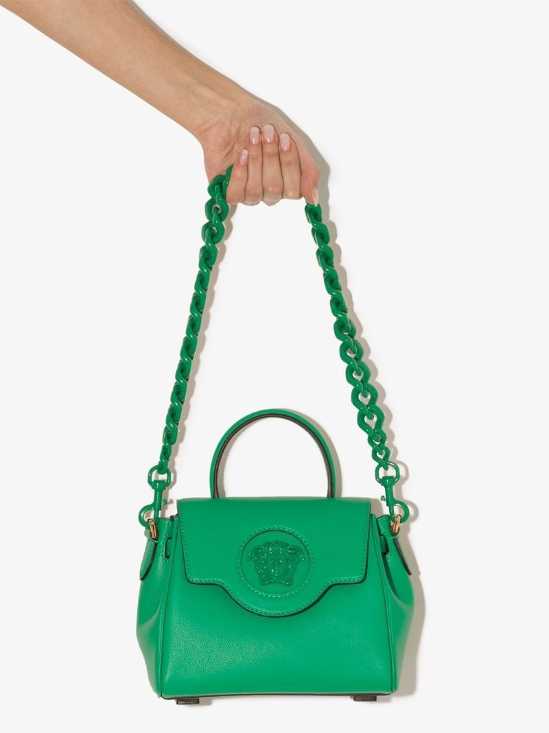 Green La Medusa Small Leather Shoulder Bag