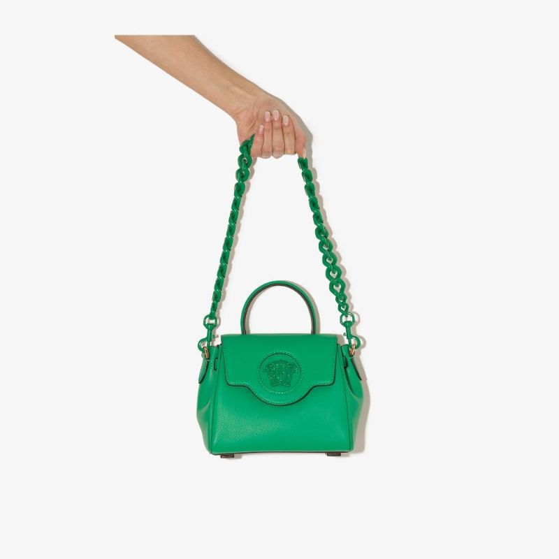 Green La Medusa Small Leather Shoulder Bag