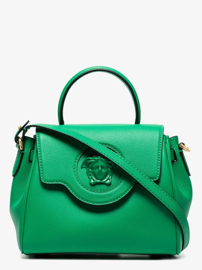 Green La Medusa Small Leather Shoulder Bag