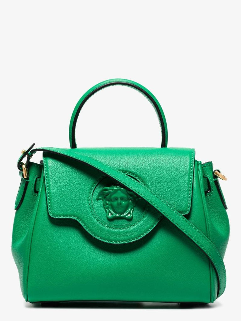 Green La Medusa Small Leather Shoulder Bag