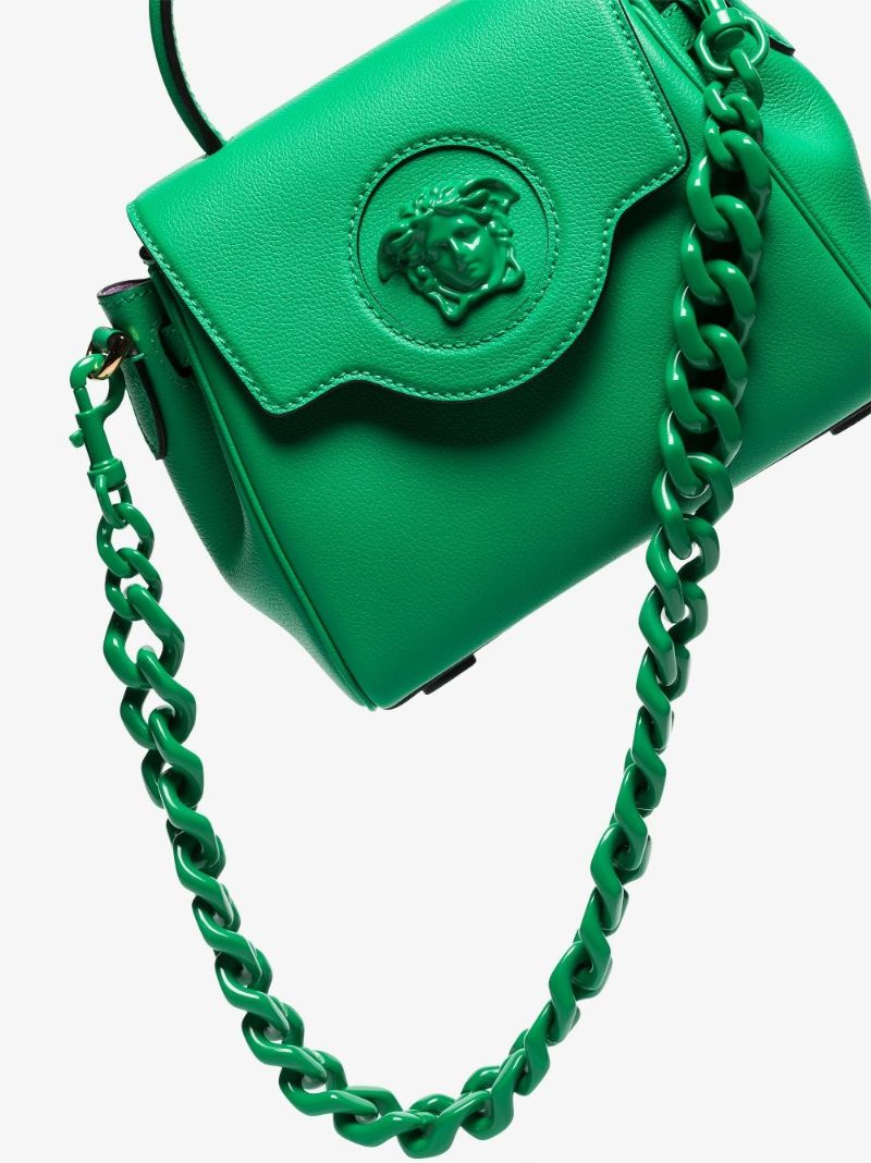 Green La Medusa Small Leather Shoulder Bag
