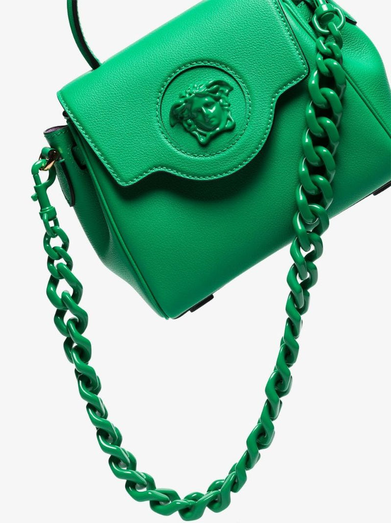 Green La Medusa Small Leather Shoulder Bag