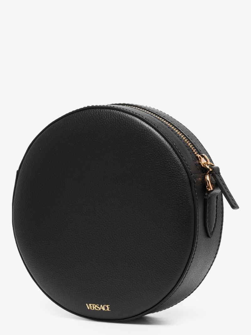 Black La Medusa Leather Cross Body Bag
