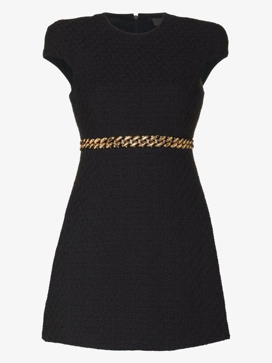Chain Cotton Tweed Mini Dress