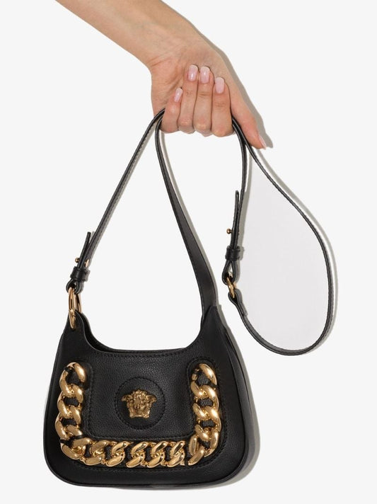 Black La Medusa Small Leather Cross Body Bag