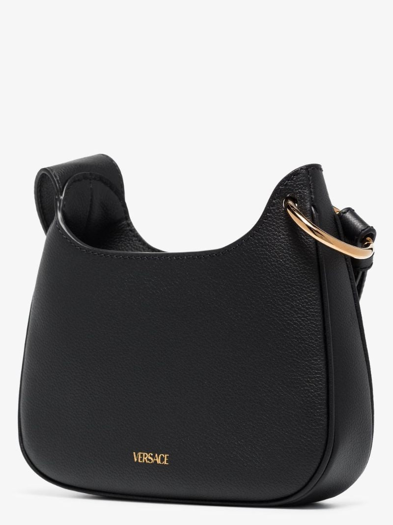 Black La Medusa Small Leather Cross Body Bag