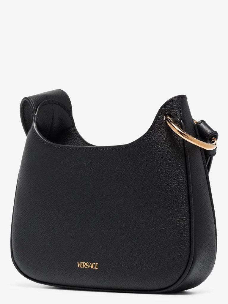 Black La Medusa Small Leather Cross Body Bag