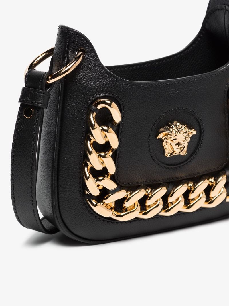 Black La Medusa Small Leather Cross Body Bag
