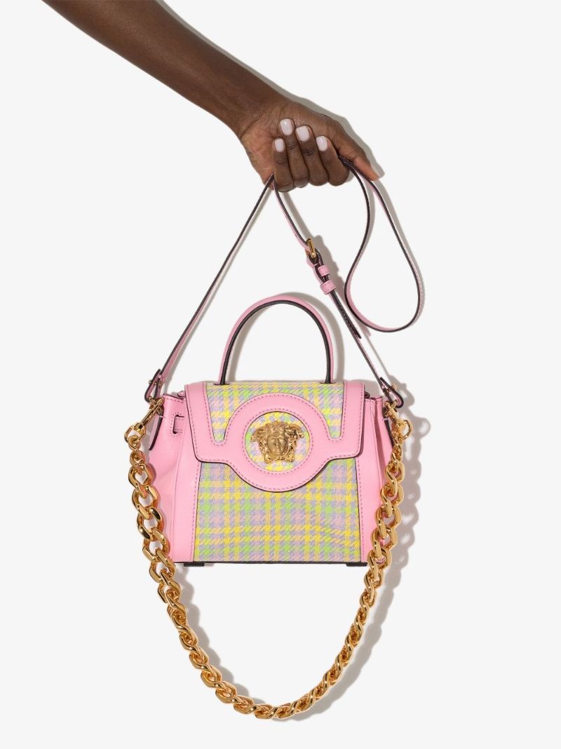 Pink La Medusa Medium Leather Shoulder Bag