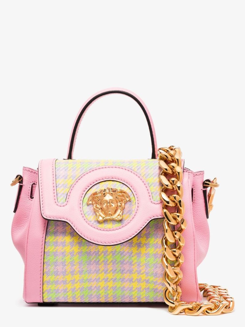 Pink La Medusa Medium Leather Shoulder Bag